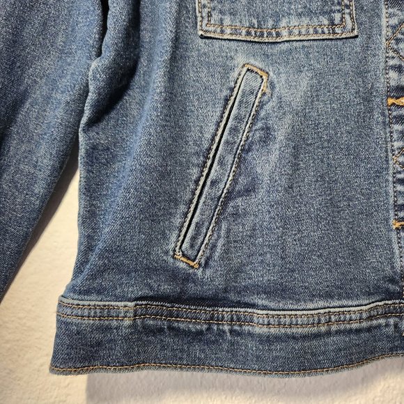 New Women's Sonoma Crop Jean Jacket size Medium Long sleeves Denim New with tags - Picture 3 of 8